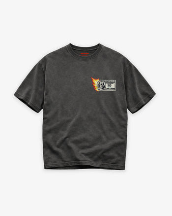 Heavy Oversized Tee - “Burning Money” Patch