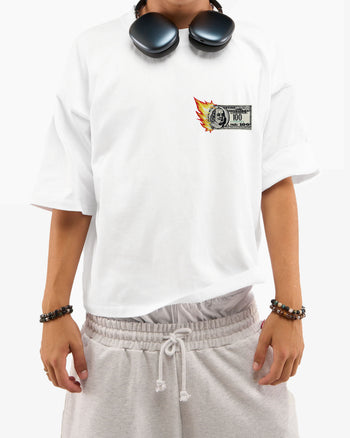 Heavy Oversized Tee - “Burning Money” Patch