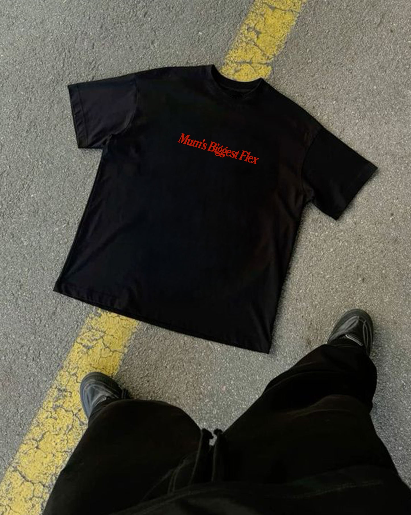 Heavy Oversized Tee White - Mum’s Biggest Flex