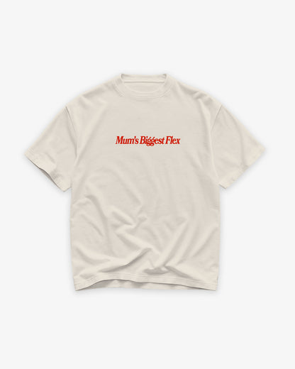 Heavy Oversized Tee White - Mum’s Biggest Flex