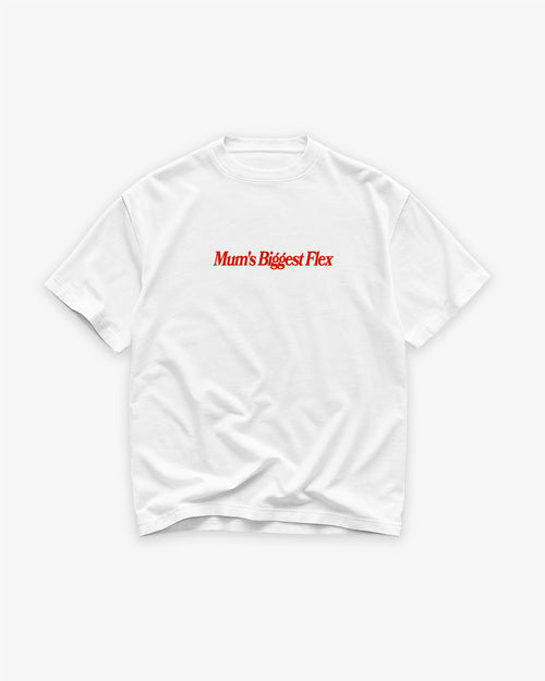 Heavy Oversized Tee White - Mum’s Biggest Flex