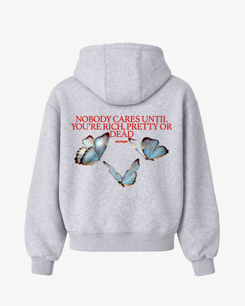 Oversized Hoodie - Nobody Cares” Butterfly