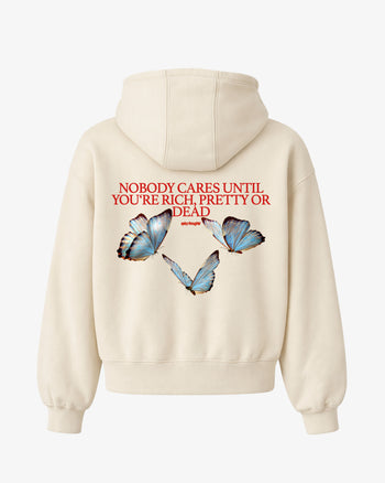 Oversized Hoodie - Nobody Cares” Butterfly