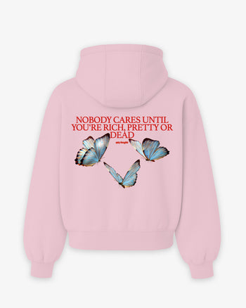 Oversized Hoodie - Nobody Cares” Butterfly
