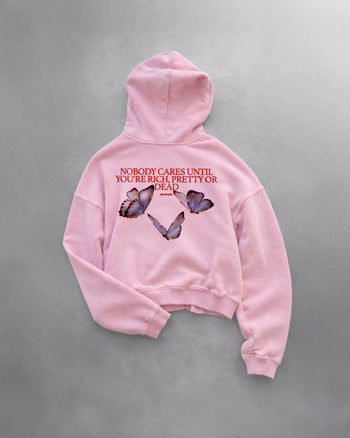 Oversized Hoodie - Nobody Cares” Butterfly