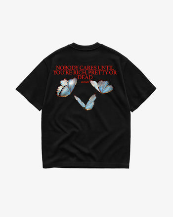 Heavy Oversized Tee - Nobody Cares” Butterfly