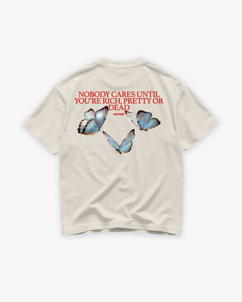Heavy Oversized Tee - Nobody Cares” Butterfly