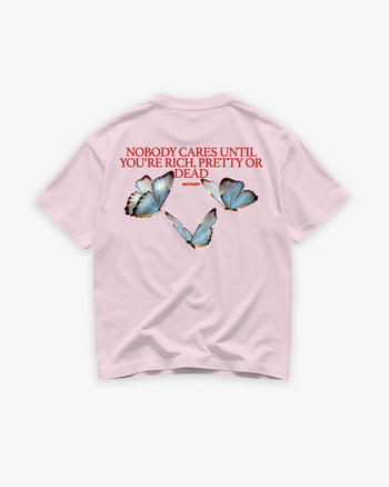 Heavy Oversized Tee - Nobody Cares” Butterfly