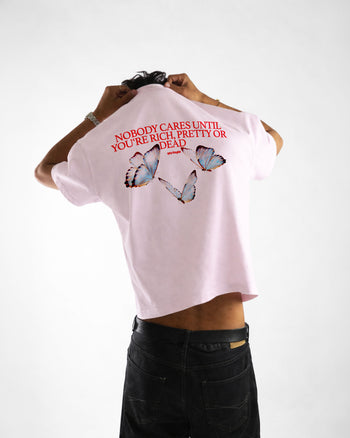 Heavy Oversized Tee - Nobody Cares” Butterfly