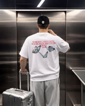 Heavy Oversized Tee - Nobody Cares” Butterfly