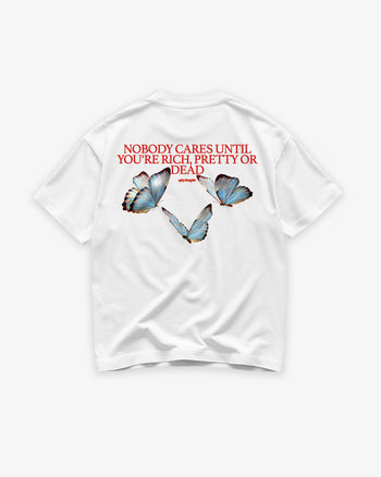 Heavy Oversized Tee - Nobody Cares” Butterfly