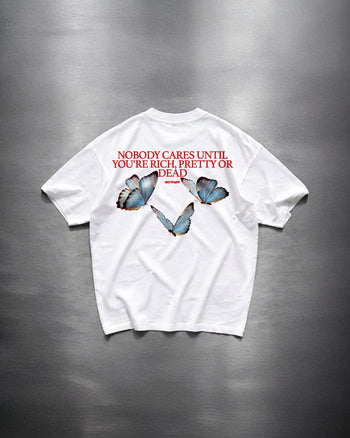Heavy Oversized Tee - Nobody Cares” Butterfly