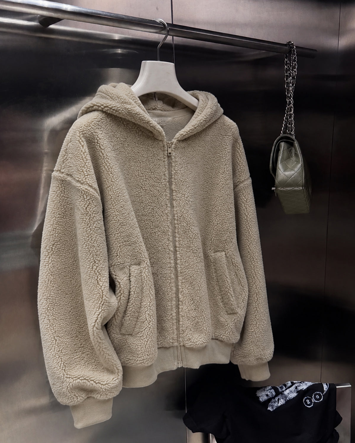 Oversized Sherpa Zip Hoodie Girls