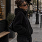 Oversized Sherpa Zip Hoodie Girls