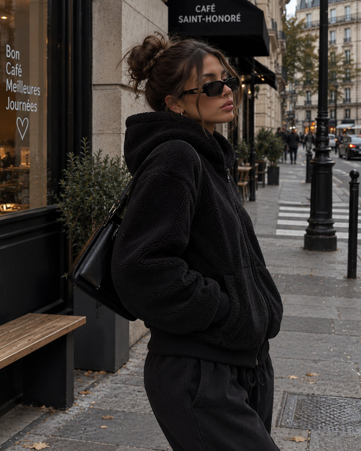 Oversized Sherpa Zip Hoodie Girls
