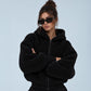 Oversized Sherpa Zip Hoodie Girls