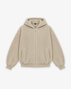 Oversized Sherpa Zip Hoodie Girls