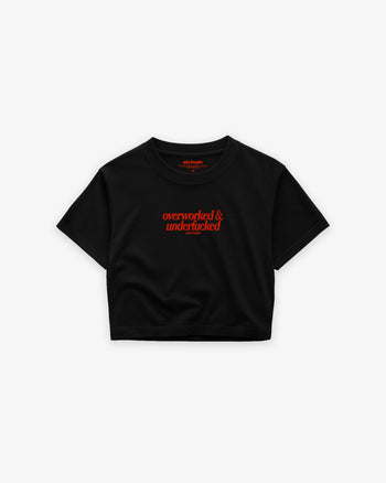 Oversize Cropped Tee - Overworked & Underfucked