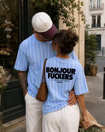 Pinstripe Tee - Bonjour Fuckers