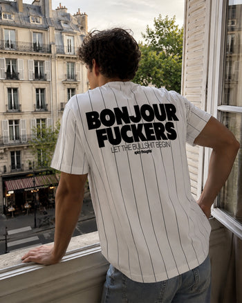 Pinstripe Tee - Bonjour Fuckers