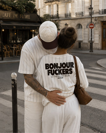 Pinstripe Tee - Bonjour Fuckers