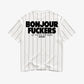 Pinstripe Tee - Bonjour Fuckers