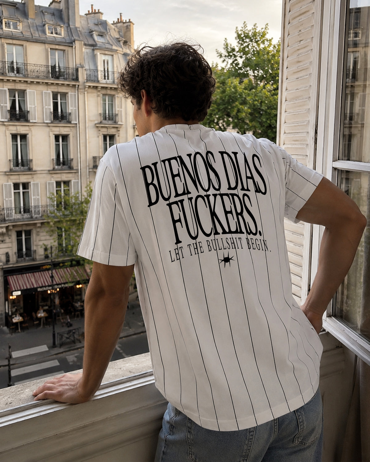 Pinstripe Tee - Buenos Dias Fuckers