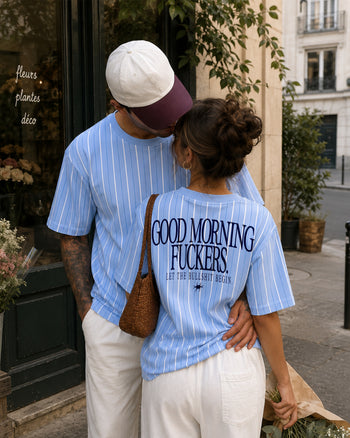 Pinstripe Tee - Good Morning Fuckers