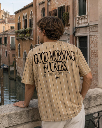 Pinstripe Tee - Good Morning Fuckers
