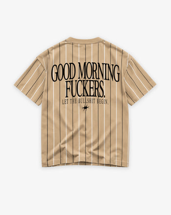 Pinstripe Tee - Good Morning Fuckers