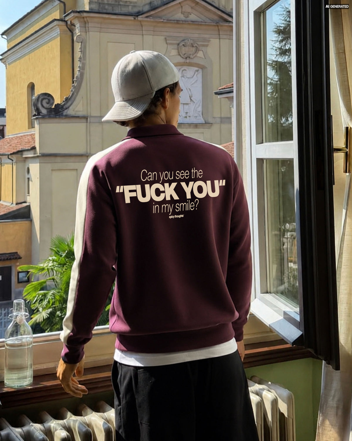 Oversized Polo Sweater - Can You See The Fuck You In My Smile