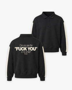 Oversized Polo Sweater - Can You See The Fuck You In My Smile