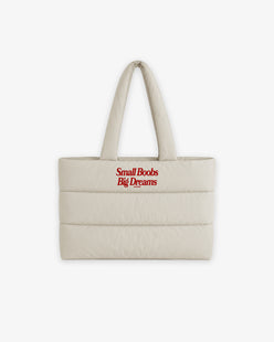 Quilted Tote Bag - Small Boobs Big Dreams