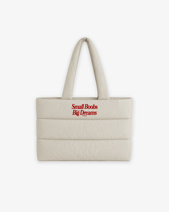 Quilted Tote Bag - Small Boobs Big Dreams
