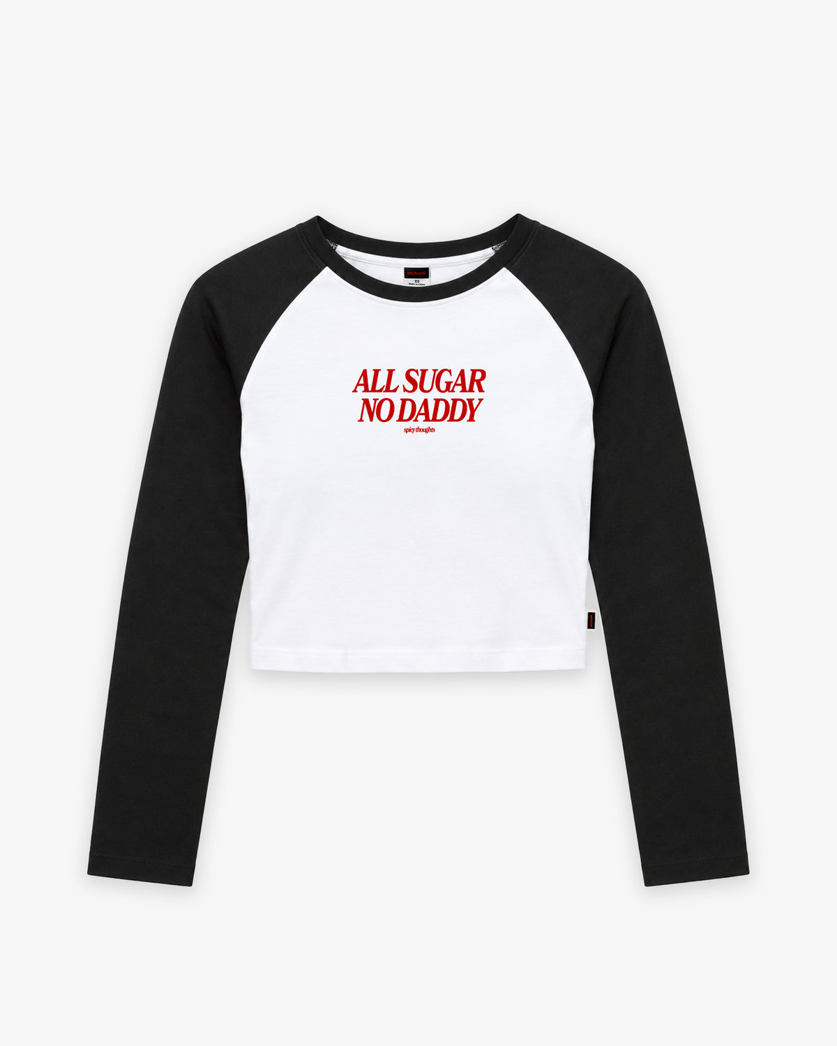 Cropped Raglan Longsleeve Tee - All Sugar No Daddy