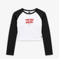 Cropped Raglan Longsleeve Tee - Cute But Psycho