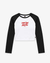 Cropped Raglan Longsleeve Tee - Cute But Psycho