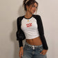 Cropped Raglan Longsleeve Tee - Cute But Psycho