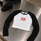 Cropped Raglan Longsleeve Tee - Cute But Psycho