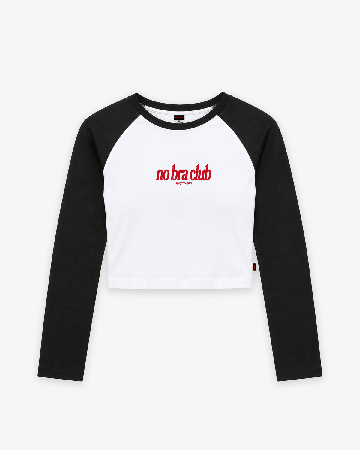 Cropped Raglan Longsleeve Tee - No Bra Club