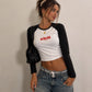 Cropped Raglan Longsleeve Tee - No Bra Club