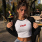 Cropped Raglan Longsleeve Tee - No Bra Club