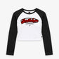 Cropped Raglan Longsleeve Tee - Too hot to give a fuck