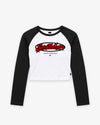 Cropped Raglan Longsleeve Tee - Too hot to give a fuck