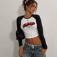 Cropped Raglan Longsleeve Tee - Too hot to give a fuck