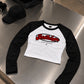 Cropped Raglan Longsleeve Tee - Too hot to give a fuck