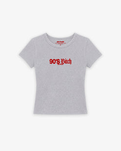 Rib Cropped Tee - 90's Bitch