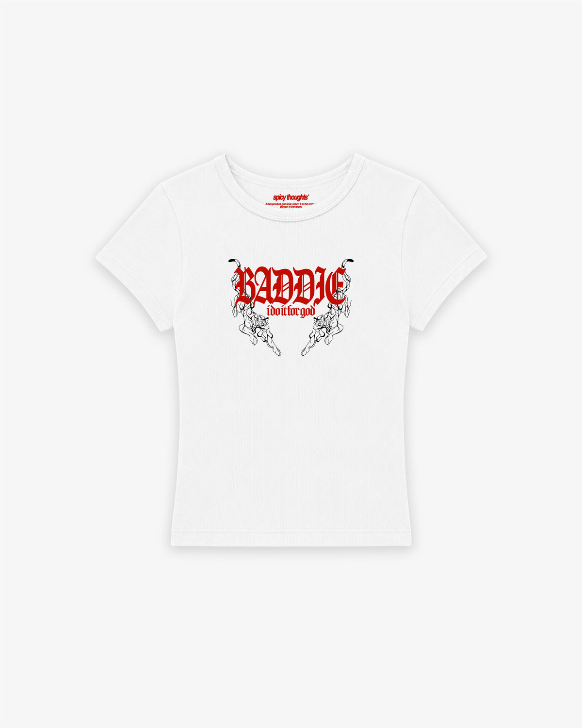 Rib Cropped Tee - Baddie I Do It For God