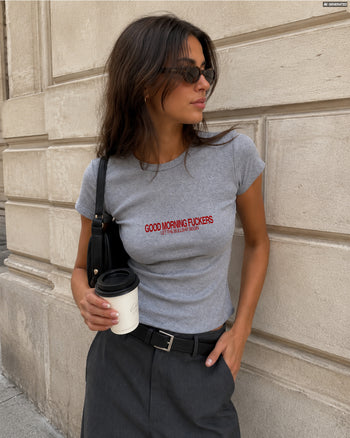 Rib Cropped Tee - Good Morning Fuckers