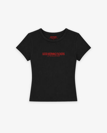 Rib Cropped Tee - Good Morning Fuckers